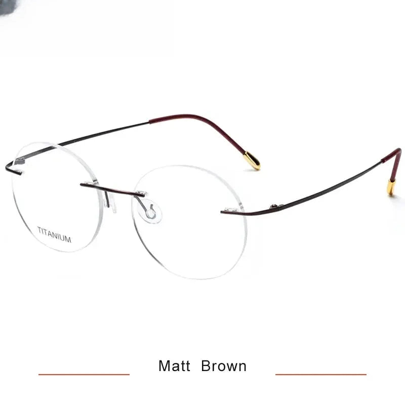Women's Oval Rimless Titanium Prescription Glasses 716012 — view 7 | Rx Spectacle