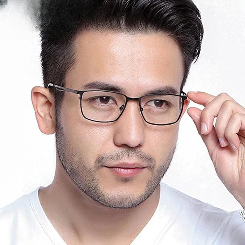 Men's Square Full Rim Alloy Prescription Glasses 2049 — view 7 | Rx Spectacle