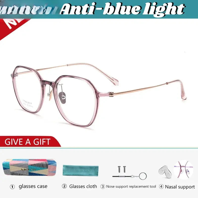 Unisex Polygon Full Rim Titanium Reading Glasses 91063 — view 5 | Rx Spectacle
