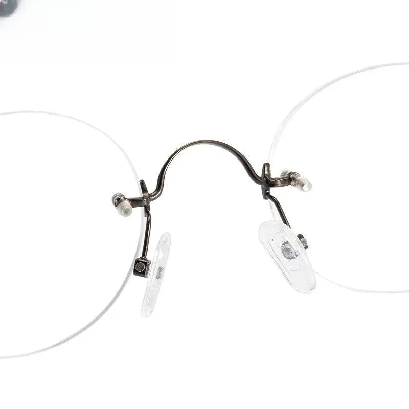 Unisex Round Rimless Titanium Prescription Glasses Kr16035a — view 5 | Rx Spectacle