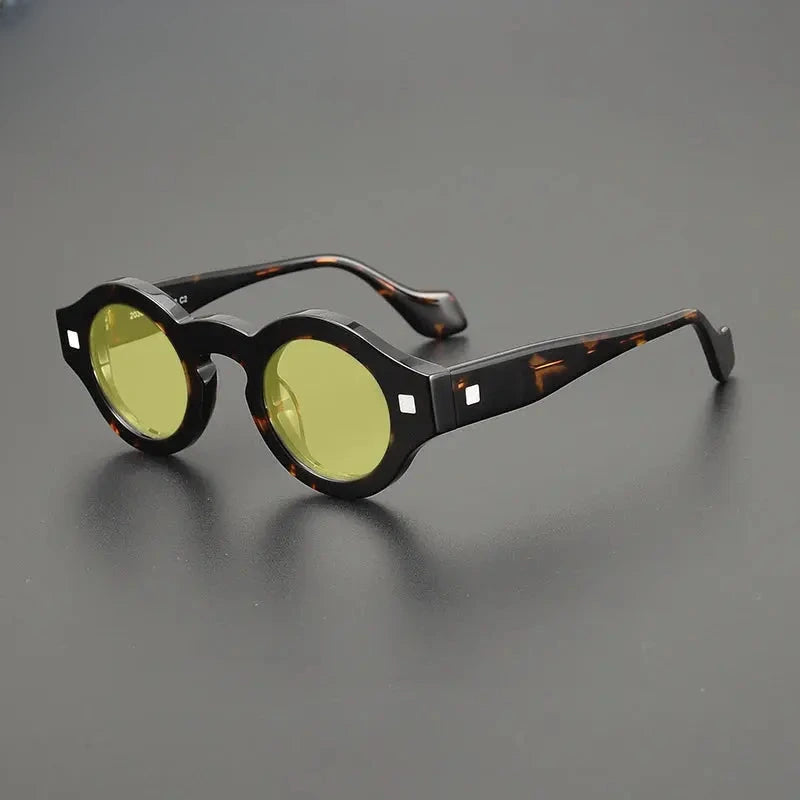 Unisex Round Full Rim Acetate Prescription Glasses M003 — view 9 | Rx Spectacle