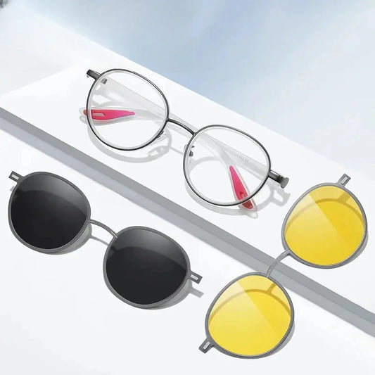 Unisex Round Full Rim Alloy Clip-On Prescription Glasses 773001 — view 1 | Rx Spectacle