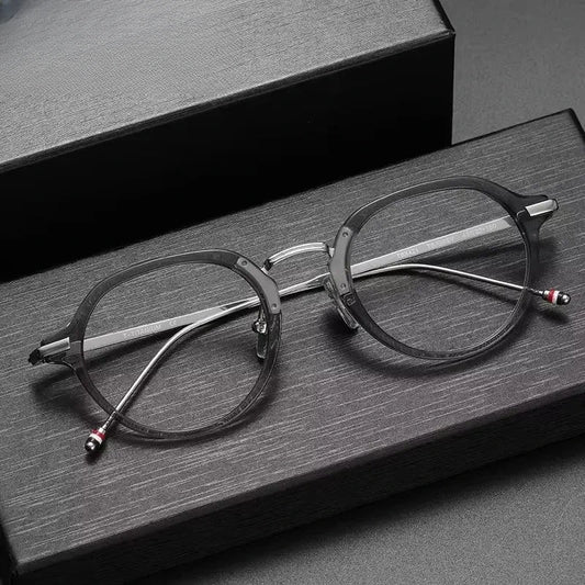 Unisex Oval Full Rim Titanium Prescription Glasses 369421 — view 1 | Rx Spectacle