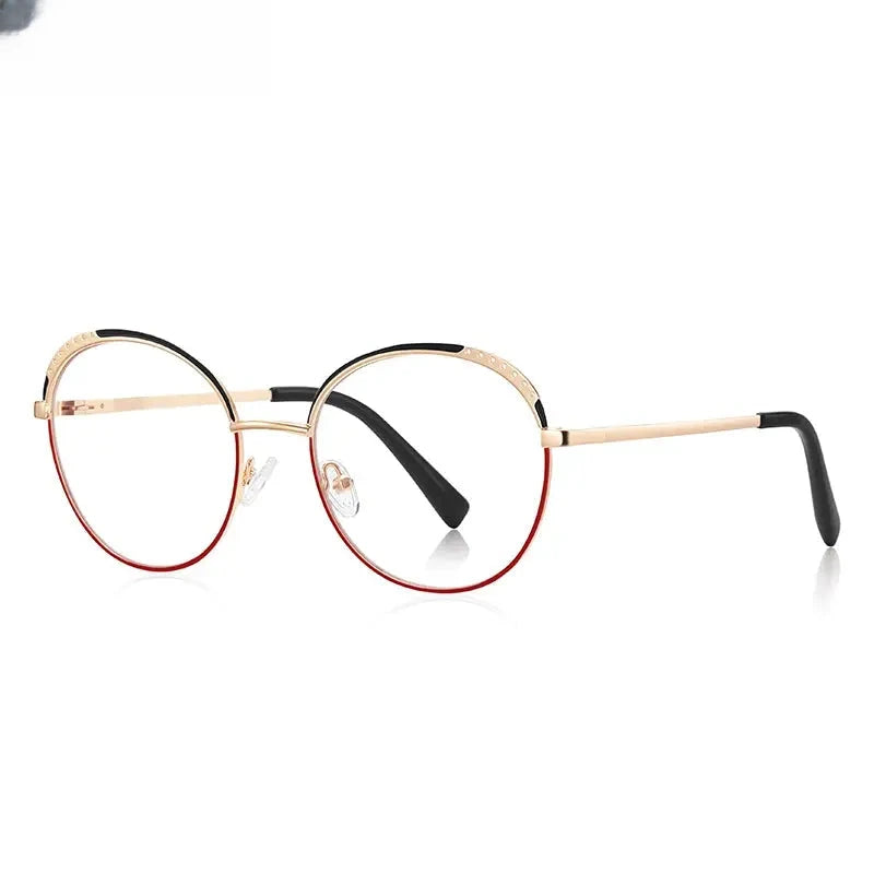 Women's Round Full Rim Plastic Reading Glasses Pfd3115 — view 7 | Rx Spectacle