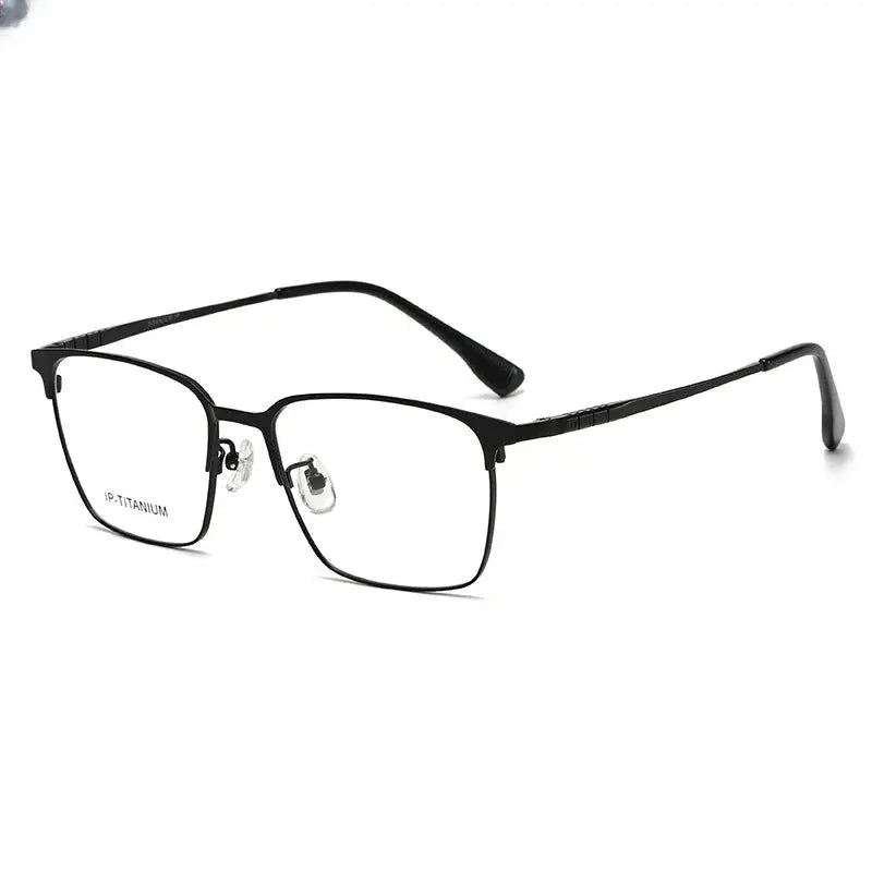 Unisex Square Full Rim Titanium Prescription Glasses 98601 — view 7 | Rx Spectacle