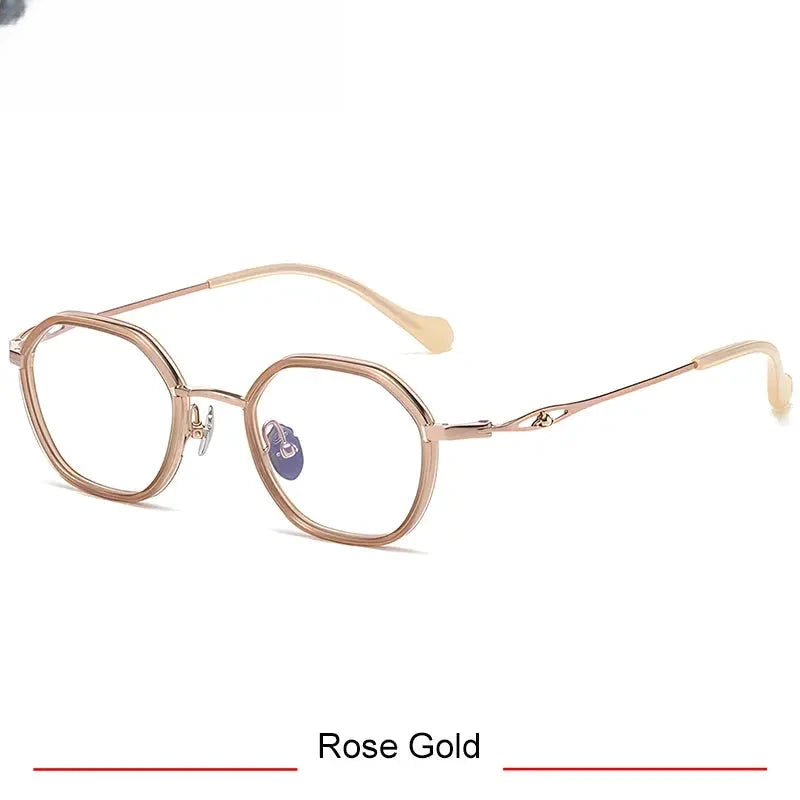 Women's Polygon Full Rim Titanium Prescription Glasses 316893 — view 6 | Rx Spectacle