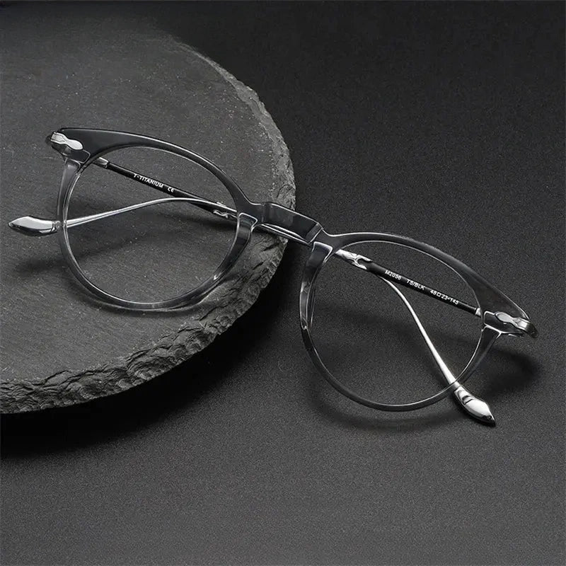 Women's Round Full Rim Titanium Prescription Glasses 932056 — view 2 | Rx Spectacle