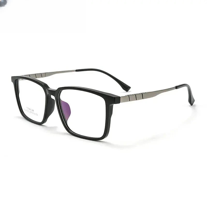Unisex Square Full Rim Titanium Prescription Glasses 61012 — view 4 | Rx Spectacle