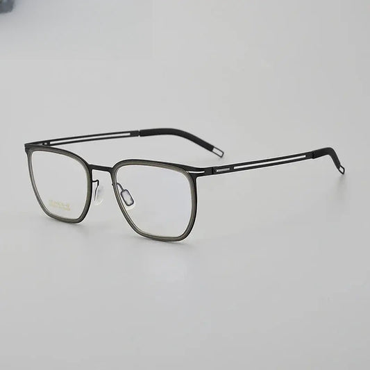 Unisex Square Full Rim Titanium Prescription Glasses 8814 — view 1 | Rx Spectacle
