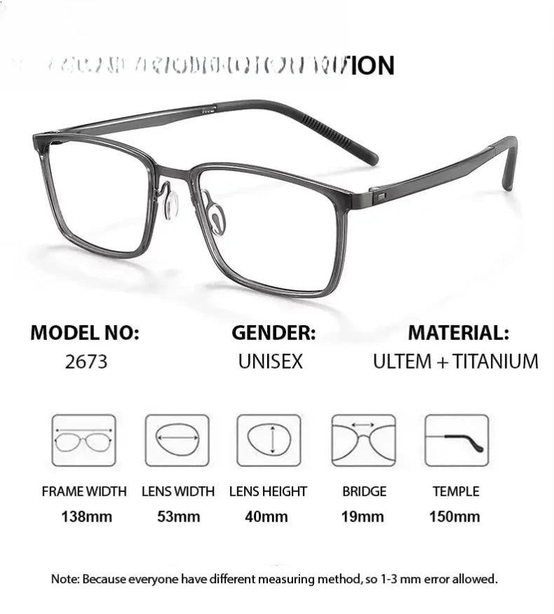 Women's Square Full Rim Titanium Prescription Glasses 612673 — view 2 | Rx Spectacle
