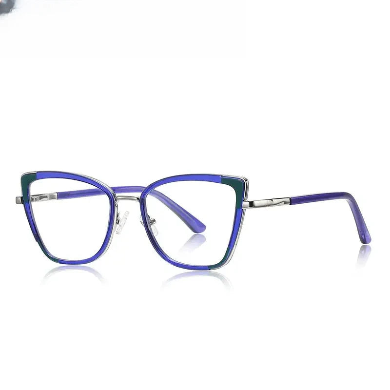 Women's Cat Eye Full Rim Titanium Prescription Glasses 31334 — view 6 | Rx Spectacle