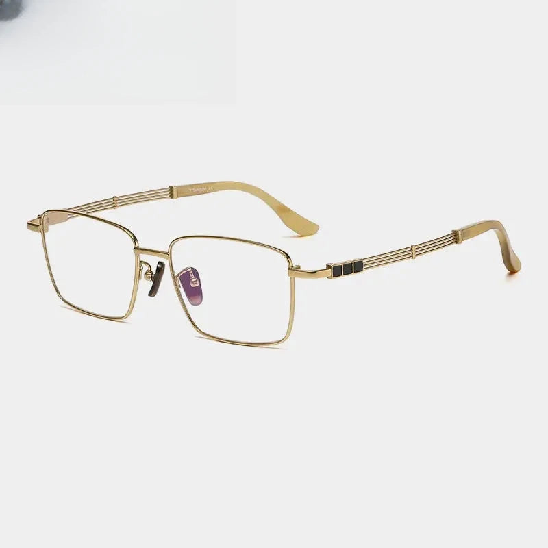 Unisex Square Full Rim Titanium Prescription Glasses Gxy1497 — view 3 | Rx Spectacle