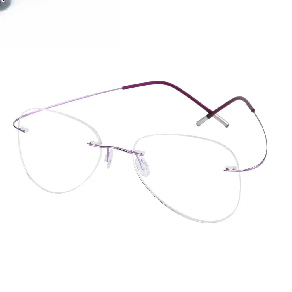 Unisex Oval Rimless Titanium Prescription Glasses 200024 — view 6 | Rx Spectacle