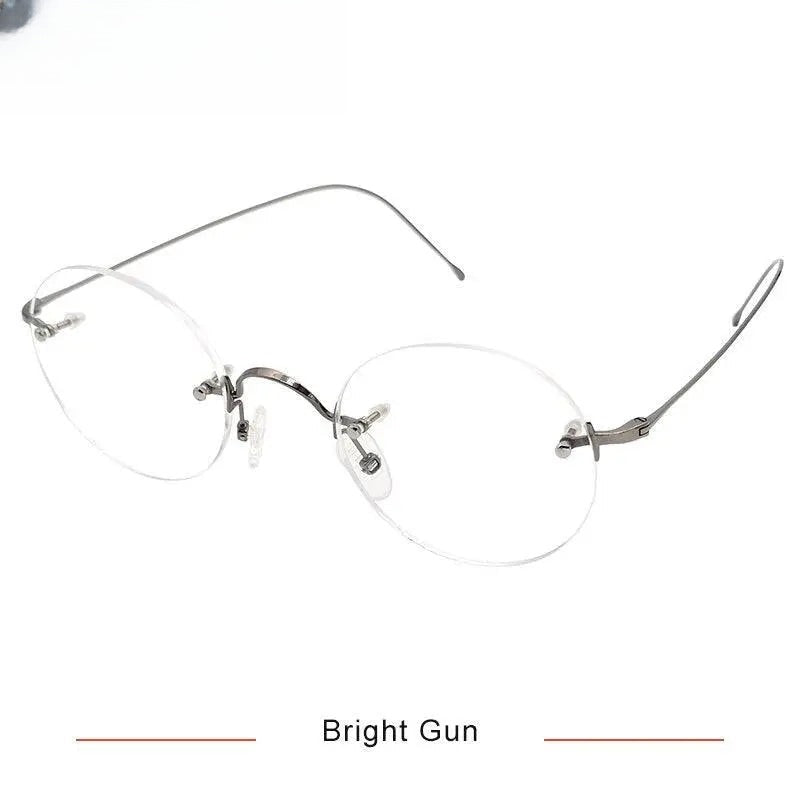 Women's Round Rimless Titanium Prescription Glasses Kr8635 — view 2 | Rx Spectacle