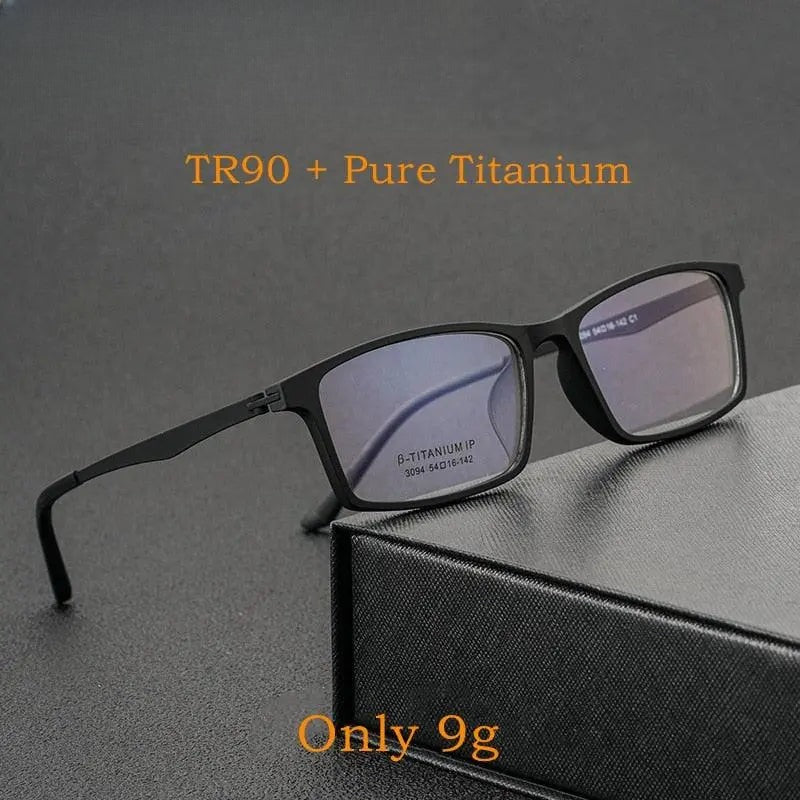Unisex Square Full Rim Titanium Prescription Glasses 023094 — view 1 | Rx Spectacle
