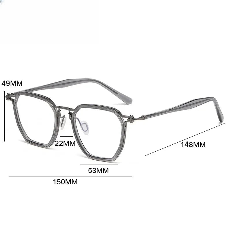 Men's Polygon Full Rim Titanium Oversized Prescription Glasses 725867 — view 2 | Rx Spectacle