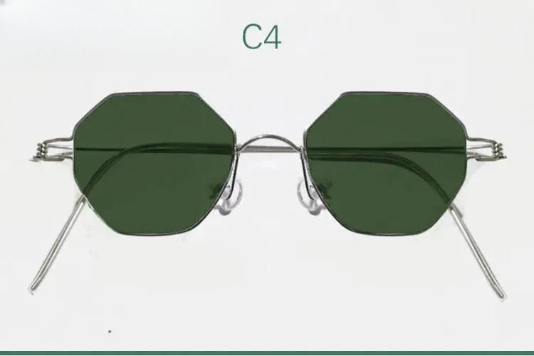 Unisex Polygon Full Rim Stainless Steel Prescription Glasses 14134 — view 6 | Rx Spectacle
