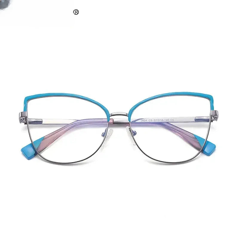 Women's Butterfly Full Rim Alloy Reading Glasses 3024 — view 1 | Rx Spectacle