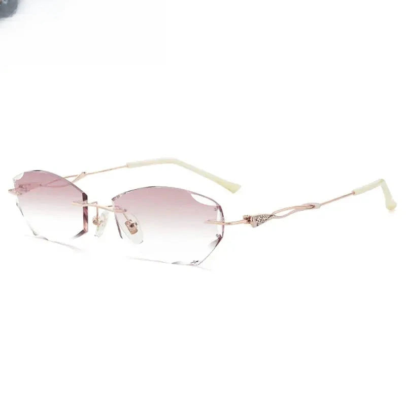 Women's Oval Rimless Titanium Prescription Glasses 58474 — view 3 | Rx Spectacle