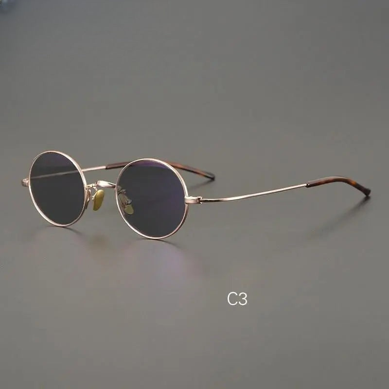 Men's Round Full Rim Titanium Prescription Glasses — view 3 | Rx Spectacle
