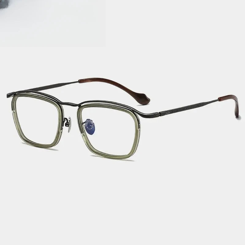 Unisex Square Full Rim Titanium Prescription Glasses Gxyj1459 — view 7 | Rx Spectacle