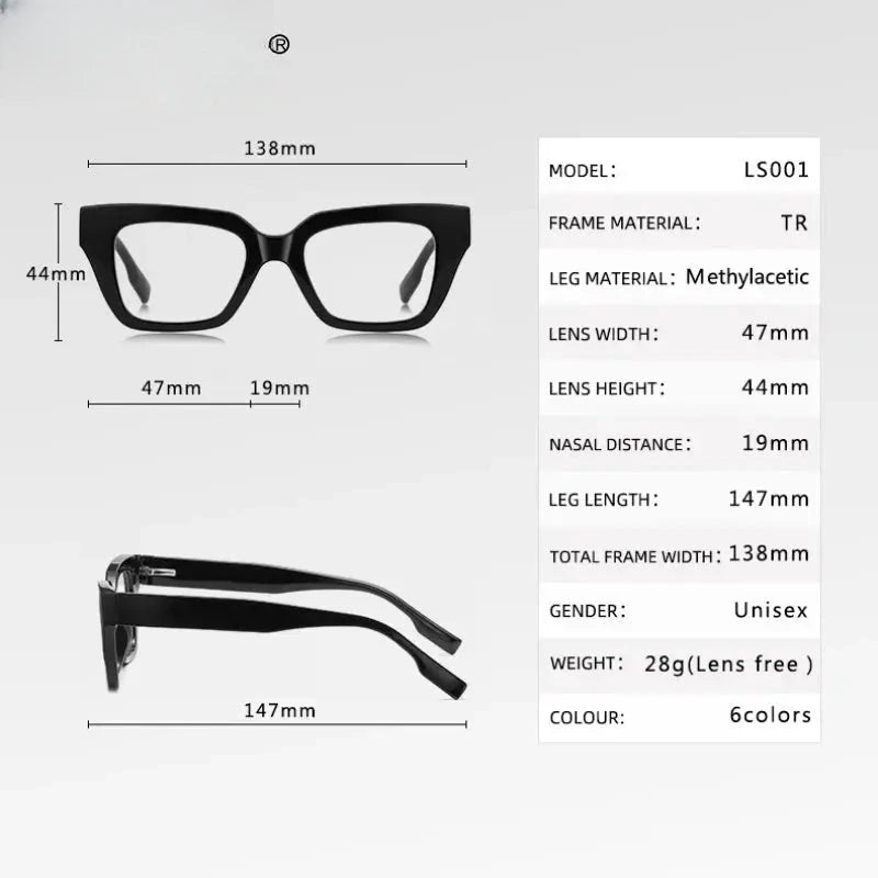 Women's Square Full Rim Titanium Reading Glasses 138001 — view 2 | Rx Spectacle