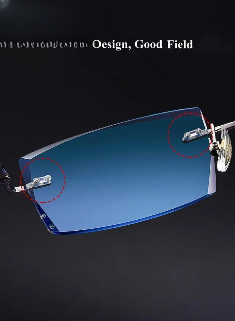 Men's Square Rimless Titanium Prescription Glasses 9083 — view 5 | Rx Spectacle