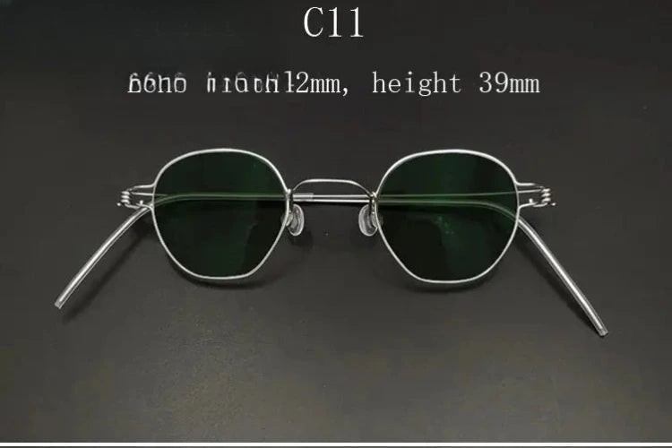 Unisex Polygon Full Rim Stainless Steel Prescription Glasses Y13840 — view 9 | Rx Spectacle