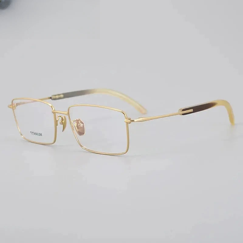 Unisex Square Full Rim Titanium Prescription Glasses 402301 — view 3 | Rx Spectacle