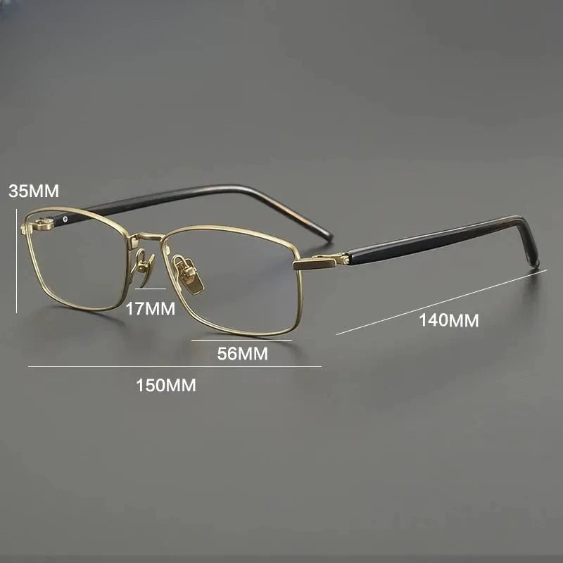 Unisex Square Full Rim Titanium Oversized Prescription Glasses Gxyj2648 — view 2 | Rx Spectacle