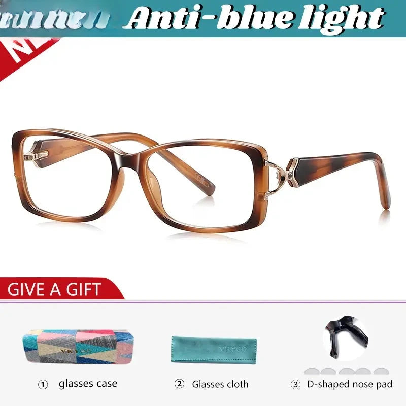 Women's Square Full Rim Titanium Prescription Glasses 313201 — view 4 | Rx Spectacle