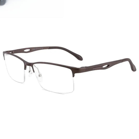 Unisex Square Semi-Rimless Aluminum Sports Glasses 6323 — view 1 | Rx Spectacle