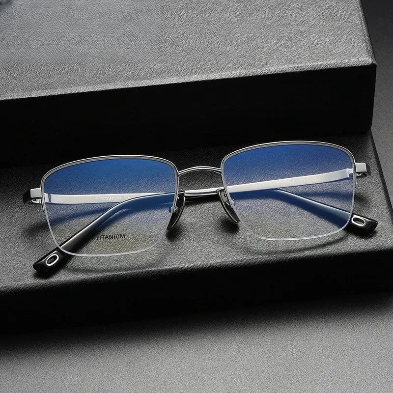 Women's Polygon Semi-Rimless Titanium Prescription Glasses 380930 — view 1 | Rx Spectacle