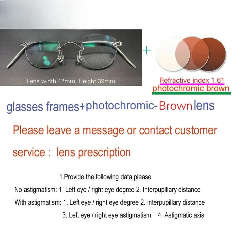 Unisex Oval Rimless Stainless Steel Screwless Prescription Glasses 313533 — view 4 | Rx Spectacle