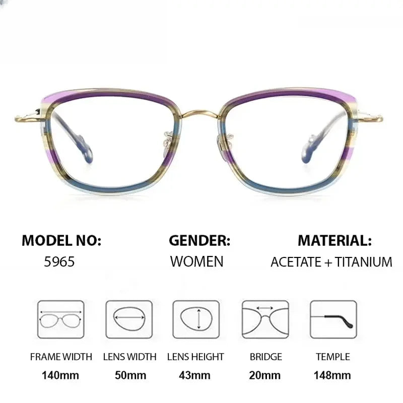 Unisex Square Full Rim Titanium Prescription Glasses 775965 — view 2 | Rx Spectacle