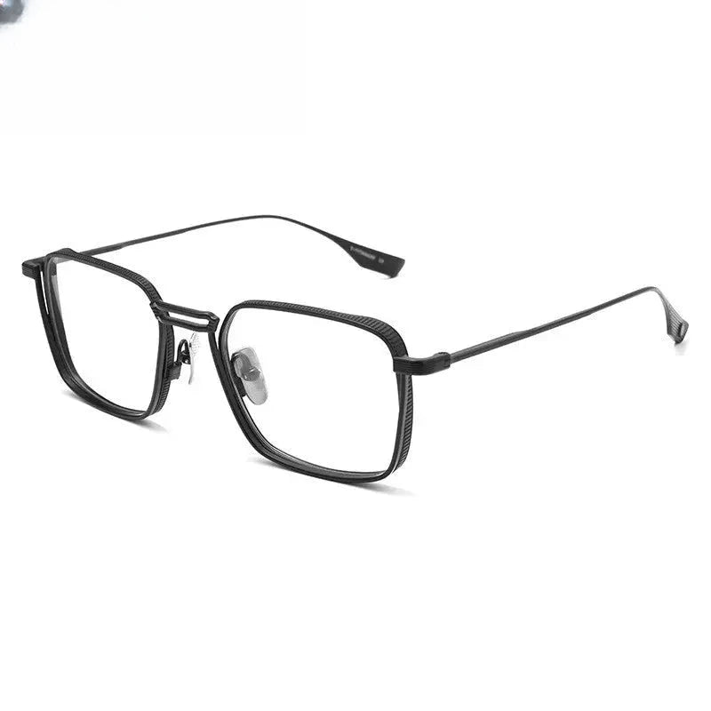 Men's Square Full Rim Titanium Double Bridge Prescription Glasses 276125 — view 5 | Rx Spectacle
