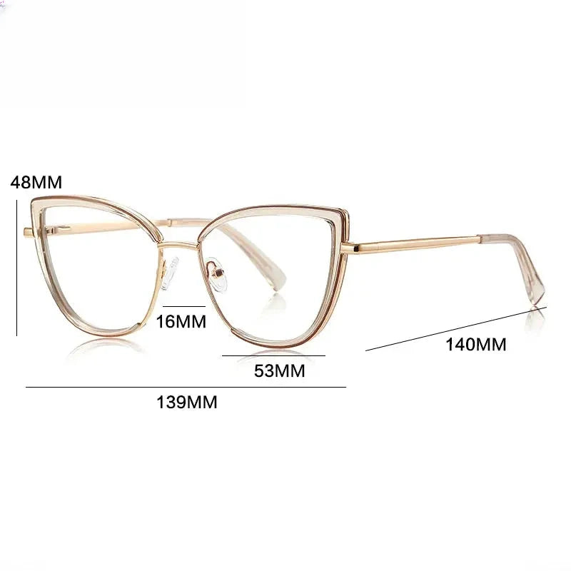 Women's Cat Eye Full Rim Titanium Reading Glasses G3153 — view 2 | Rx Spectacle