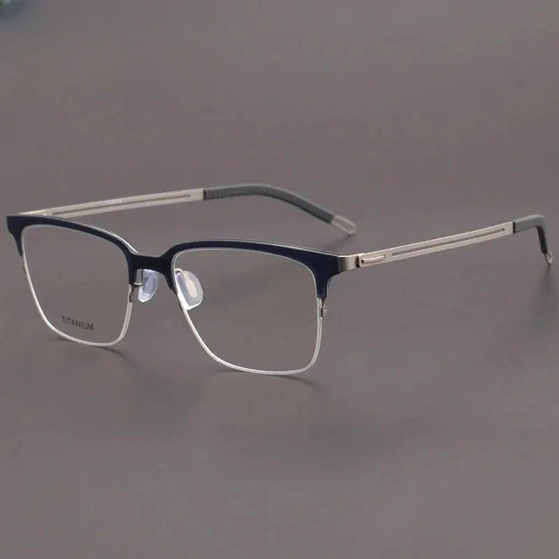 Unisex Square Full Rim Titanium Prescription Glasses 8202312 — view 3 | Rx Spectacle