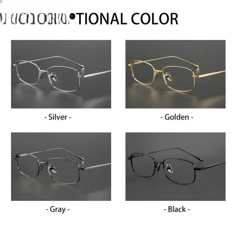 Unisex Square Full Rim Titanium Reading Glasses 8027 — view 11 | Rx Spectacle