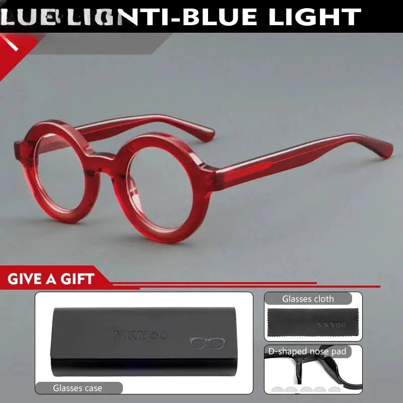 Unisex Round Full Rim Acetate Reading Glasses 623103 — view 8 | Rx Spectacle