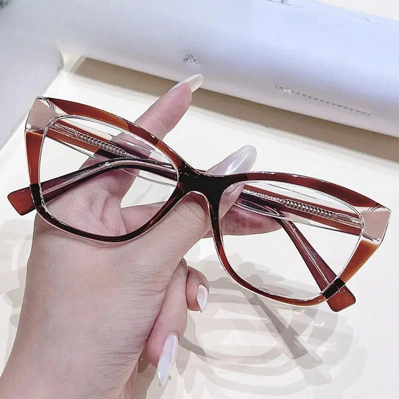 Women's Cat Eye Full Rim Titanium Prescription Glasses 76034 — view 7 | Rx Spectacle