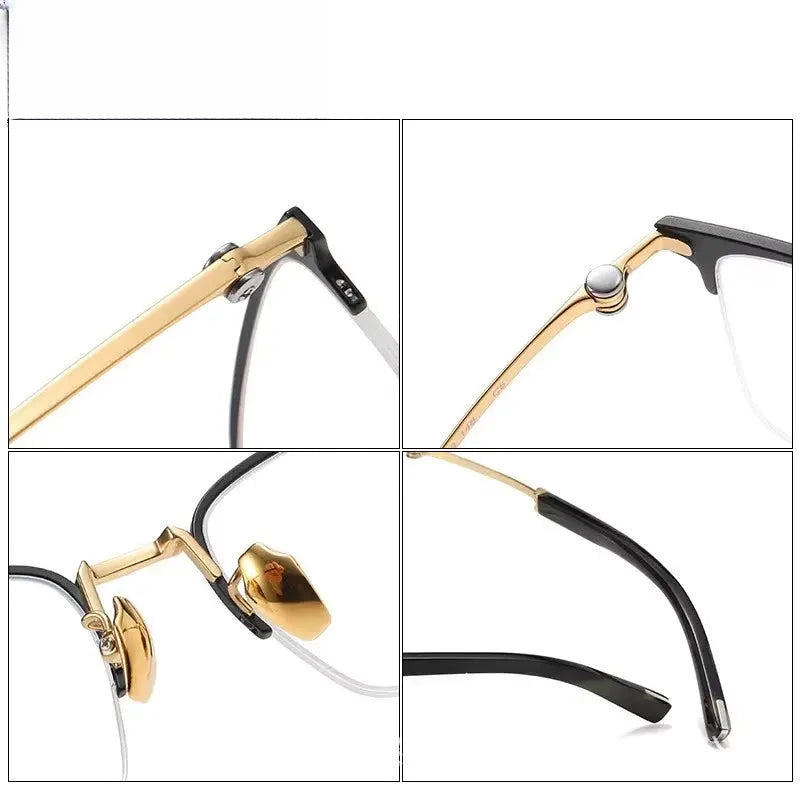 Men's Square Semi-Rimless Titanium Prescription Glasses 233576 — view 2 | Rx Spectacle