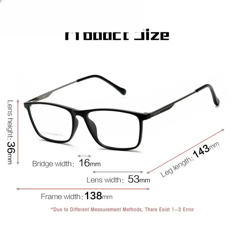 Women's Square Full Rim Titanium Prescription Glasses 70009 — view 2 | Rx Spectacle