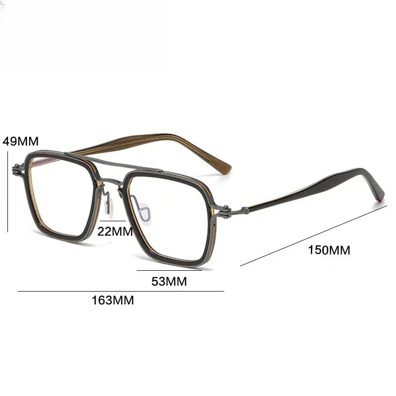 Men's Square Full Rim Titanium Prescription Glasses 725875 — view 2 | Rx Spectacle
