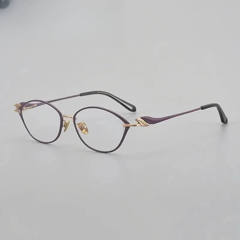 Women's Cat Eye Full Rim Titanium Prescription Glasses 361001 — view 4 | Rx Spectacle