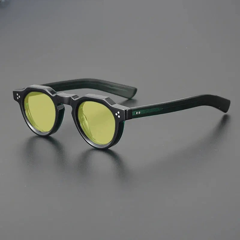 Unisex Round Full Rim Acetate Flat Top Prescription Glasses M002 — view 33 | Rx Spectacle