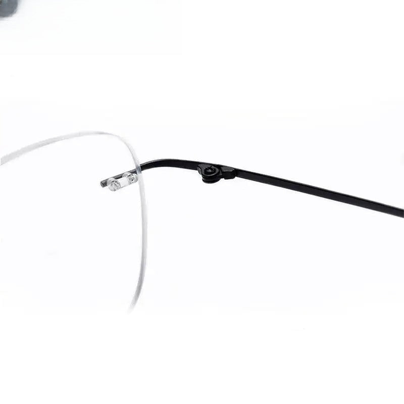Unisex Square Rimless Titanium Prescription Glasses 16011 — view 9 | Rx Spectacle