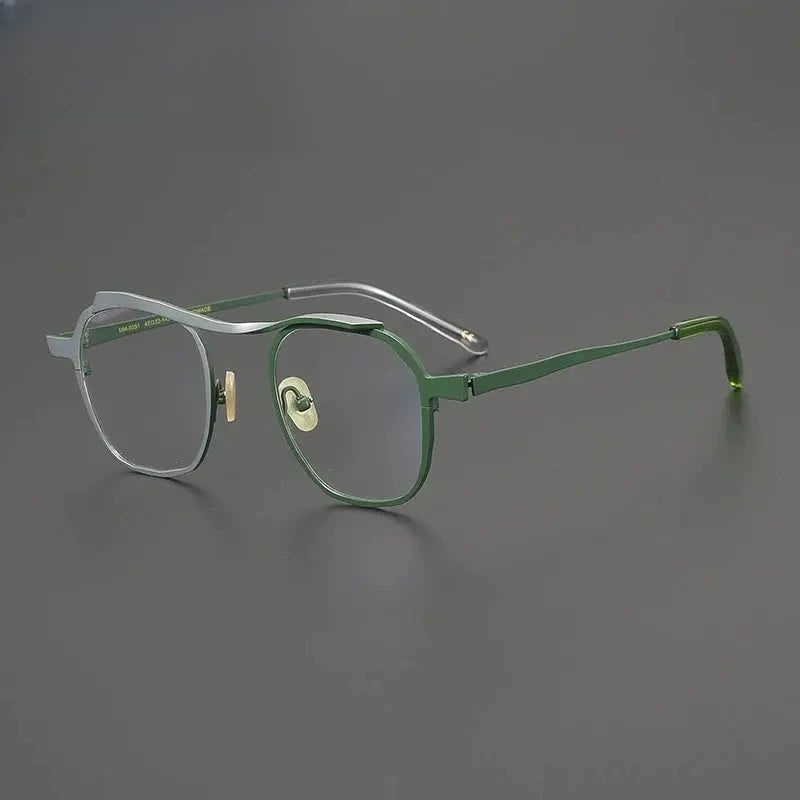 Unisex Browline Full Rim Titanium Prescription Glasses 670091 — view 5 | Rx Spectacle