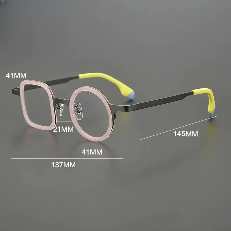 Women's Square Full Rim Titanium Prescription Glasses Gxyj185886 — view 2 | Rx Spectacle