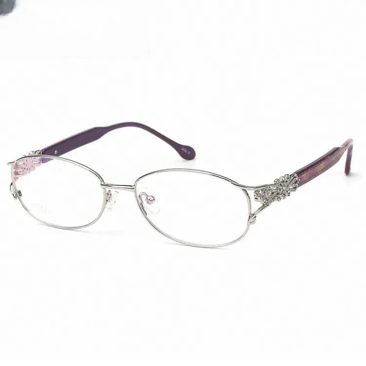 Women's Oval Full Rim Titanium Prescription Glasses 772399 — view 7 | Rx Spectacle